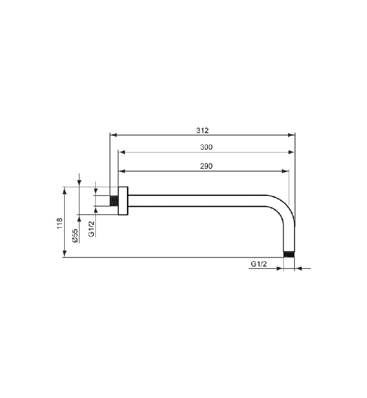 РАМО ЗА ДУШ 300 MM IDEALRAIN B9444AA