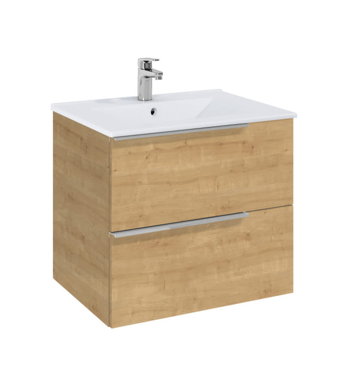 ШКАФ 600 MM, ELEGANT PLUS LIGHT OAK С 2 ЧЕКМЕДЖЕТА И УМИВАЛНИК A852018464