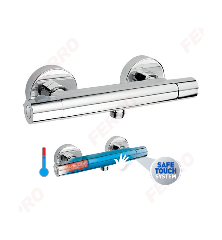 TRINITY SAFE TOUCH ТЕРМОСТАТИЧЕН СТЕНЕН СМЕСИТЕЛ ЗА ДУШ, ХРОМ TRM7