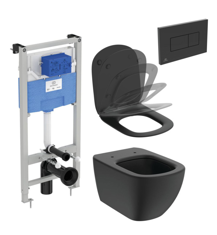 КОМПЛЕКТ ЗА WC, TESI, ЧЕРНА КОПРИНА, R027767+T0079V3+T3527V3+R0110A6