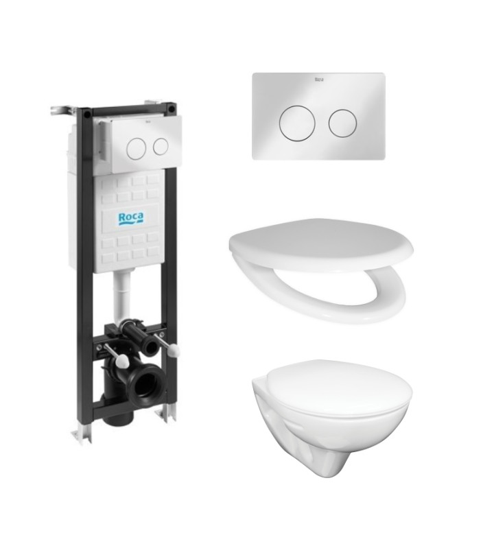 КОМПЛЕКТ ECO COMPACT С БУТОН К02 ХРОМ ГЛАНЦ, 4 В 1, MIRA, A89P10T010 + WQ8G02500000001 + H8913980000001  с овален бутон